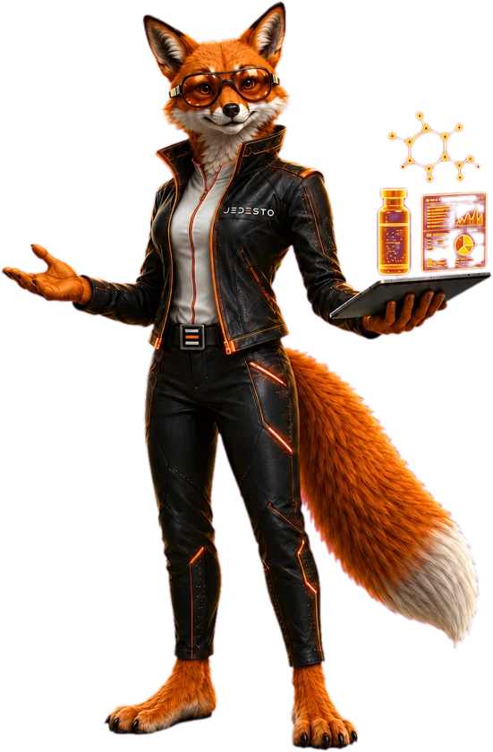 JEDESTO Maskottchen Fuchs für Pharma